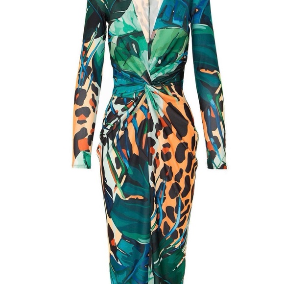 Wolf & Badger Dresses & Skirts - Mallorca- Tropical Print Twist- Dress
